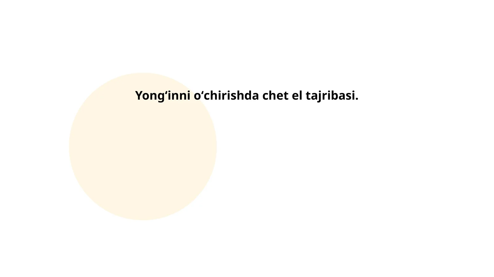 Yongʻinni oʻchirishda chet el tajribasi