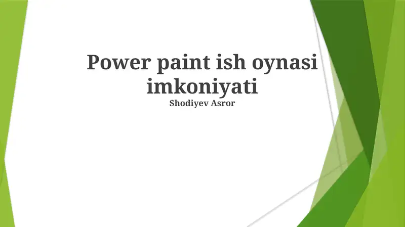 Power Paint ish oynasi imkoniyati