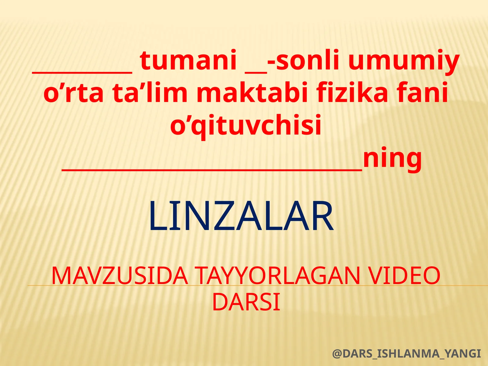 Linzalar   mavzusida  tayyorlagan  video  darsi
