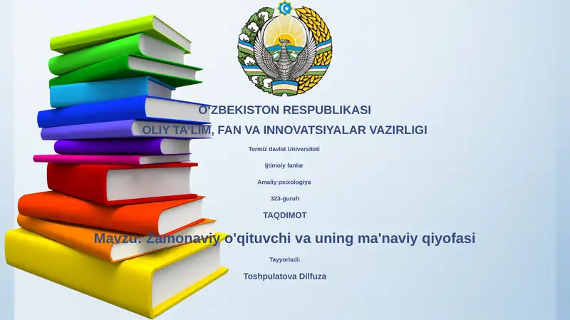 Zamonaviy o'qituvchi va uning ma'naviy qiyofasi