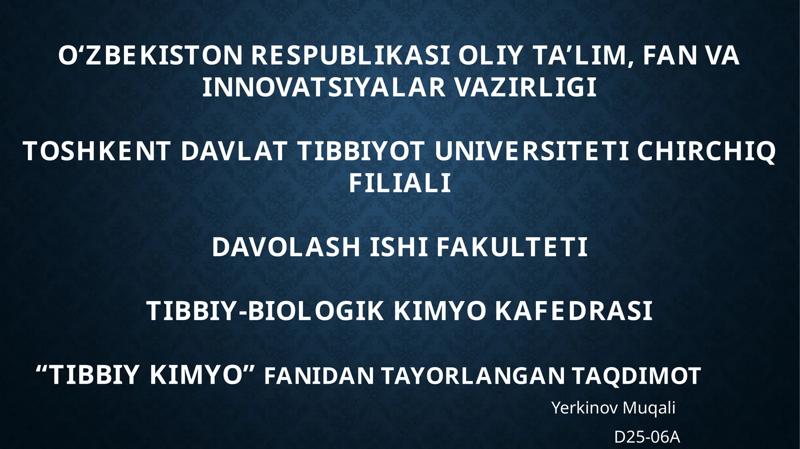 Kimyoviy termodinamika asoslari. Kimyoviy reaksiyalarning issiqlik effekti. Elektrkimyo asoslari. Elektro‘tkazuvchanlik.