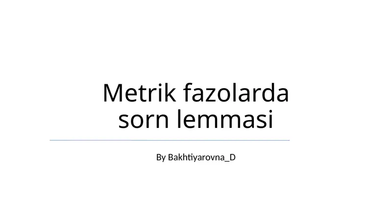 Metrik fazolarda sorn lemmasi