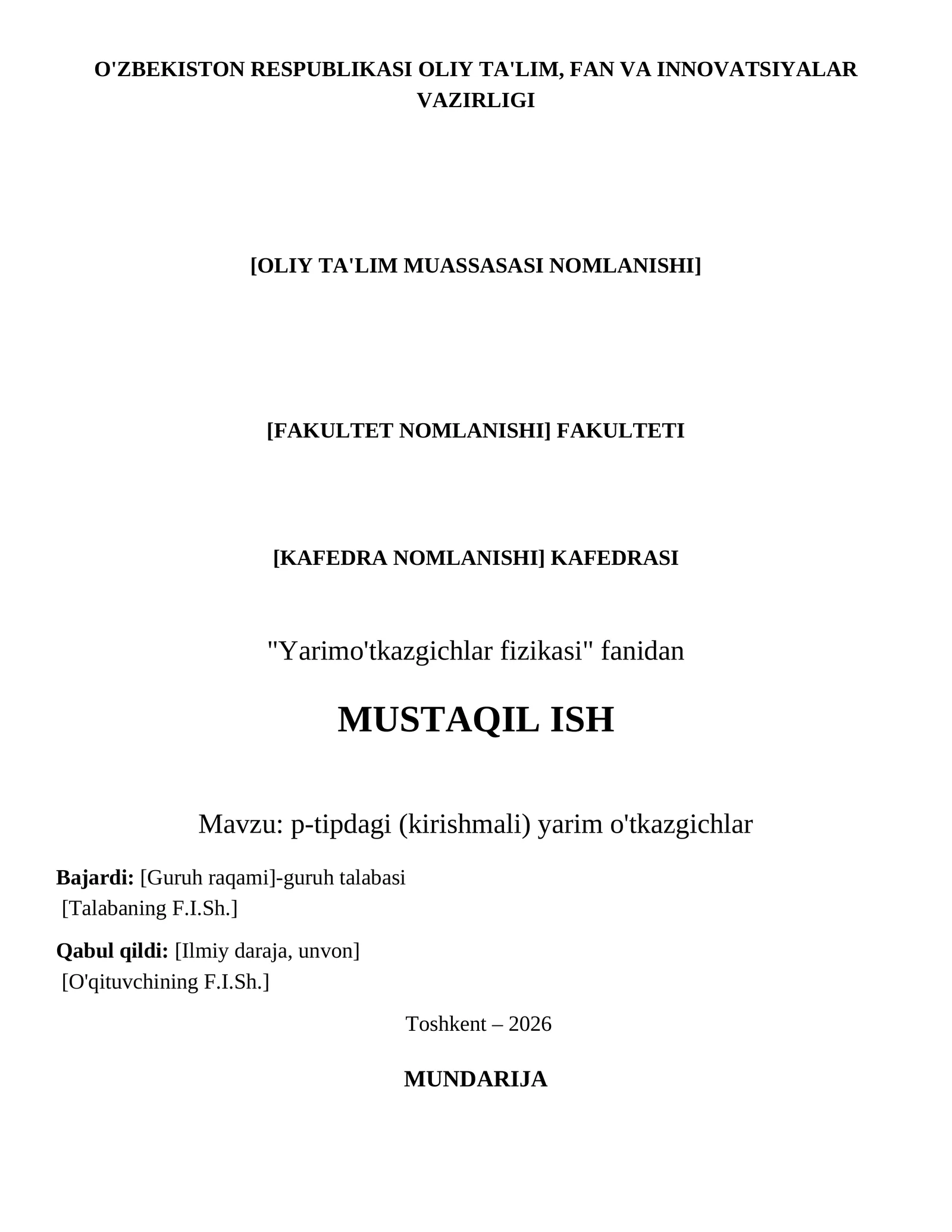 Yarimo'tkazgichlar fizikasi