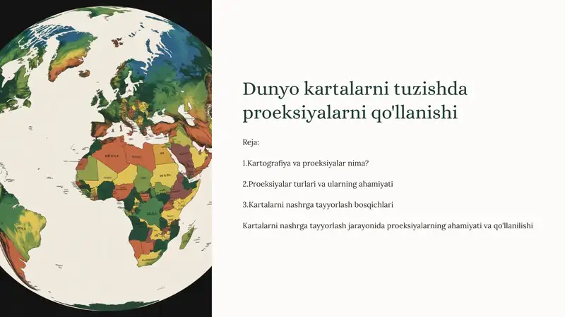 Kartografiya va proeksiyalar
