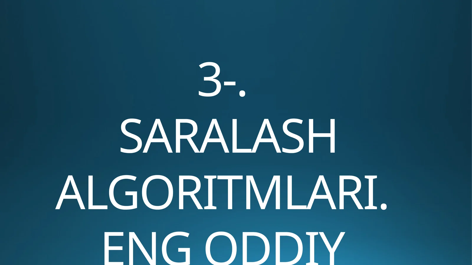 SARALASH ALGORITMLARI