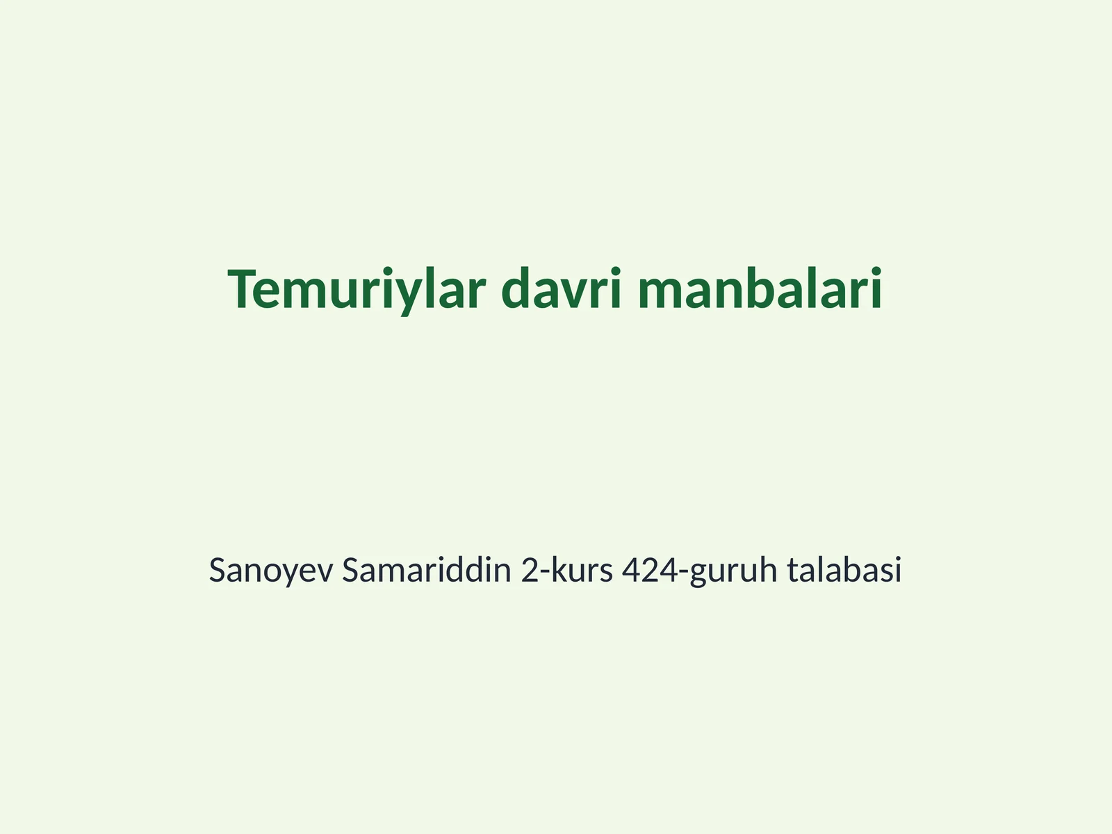 Temuriylar davri manbalari