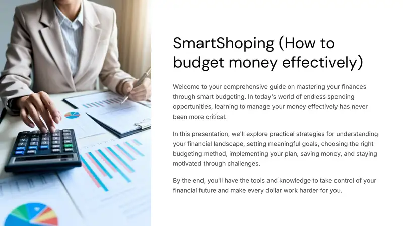 SmartShoping(How to budget money effectively)