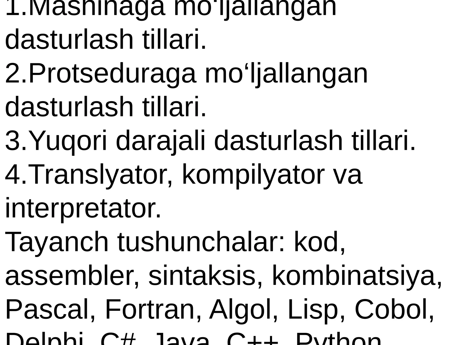 Zamonaviy dasturlash tillari