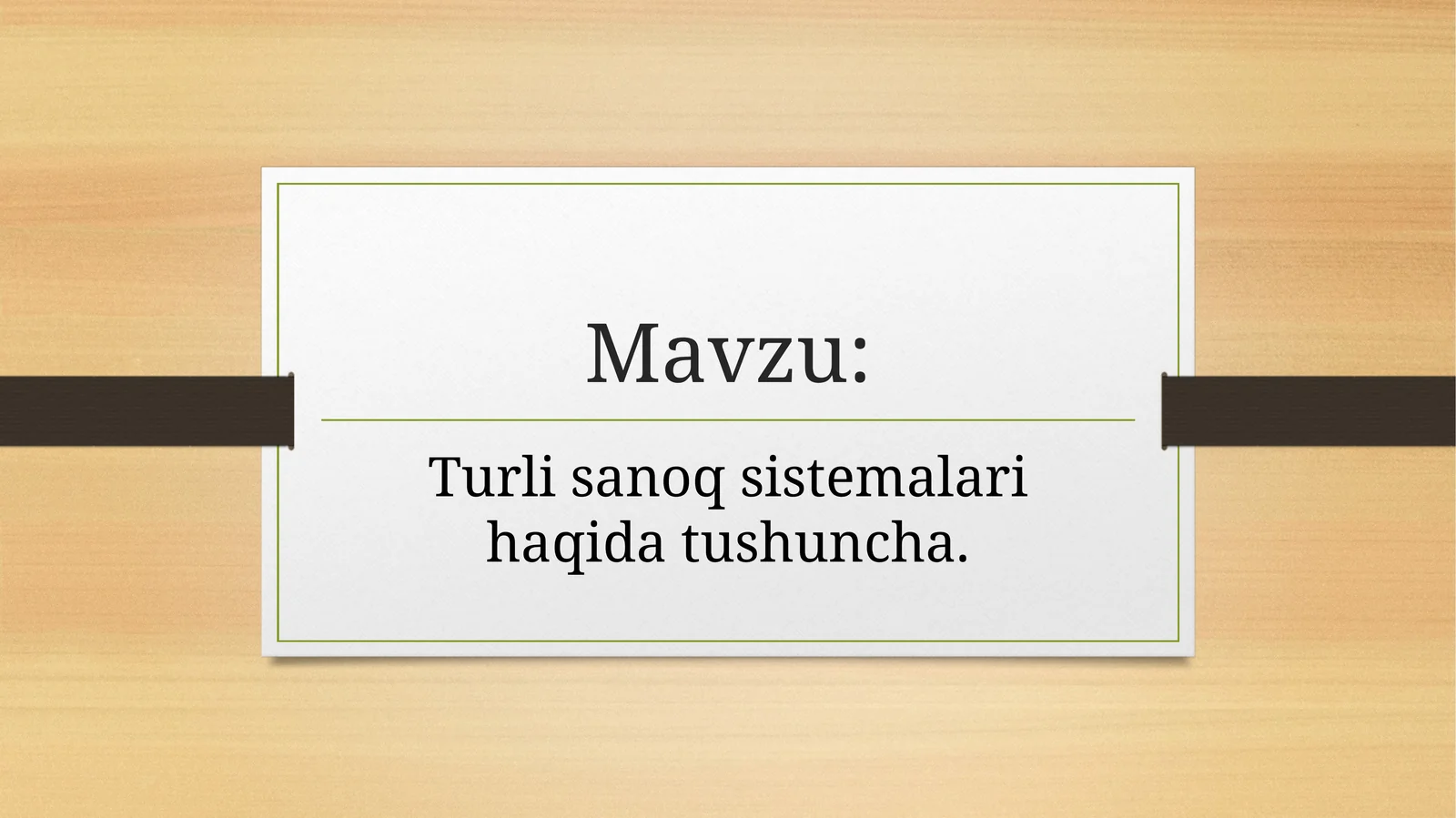 Turli sanoq sistemalari haqida tushuncha