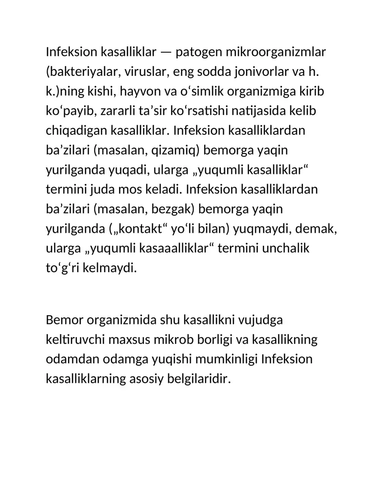 Infeksion kasalliklar