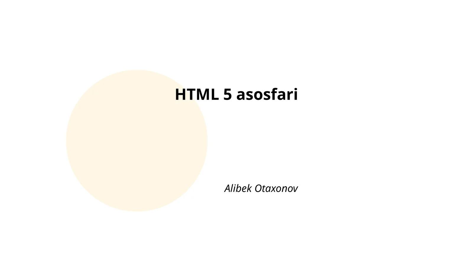 HTML 5 asosfari