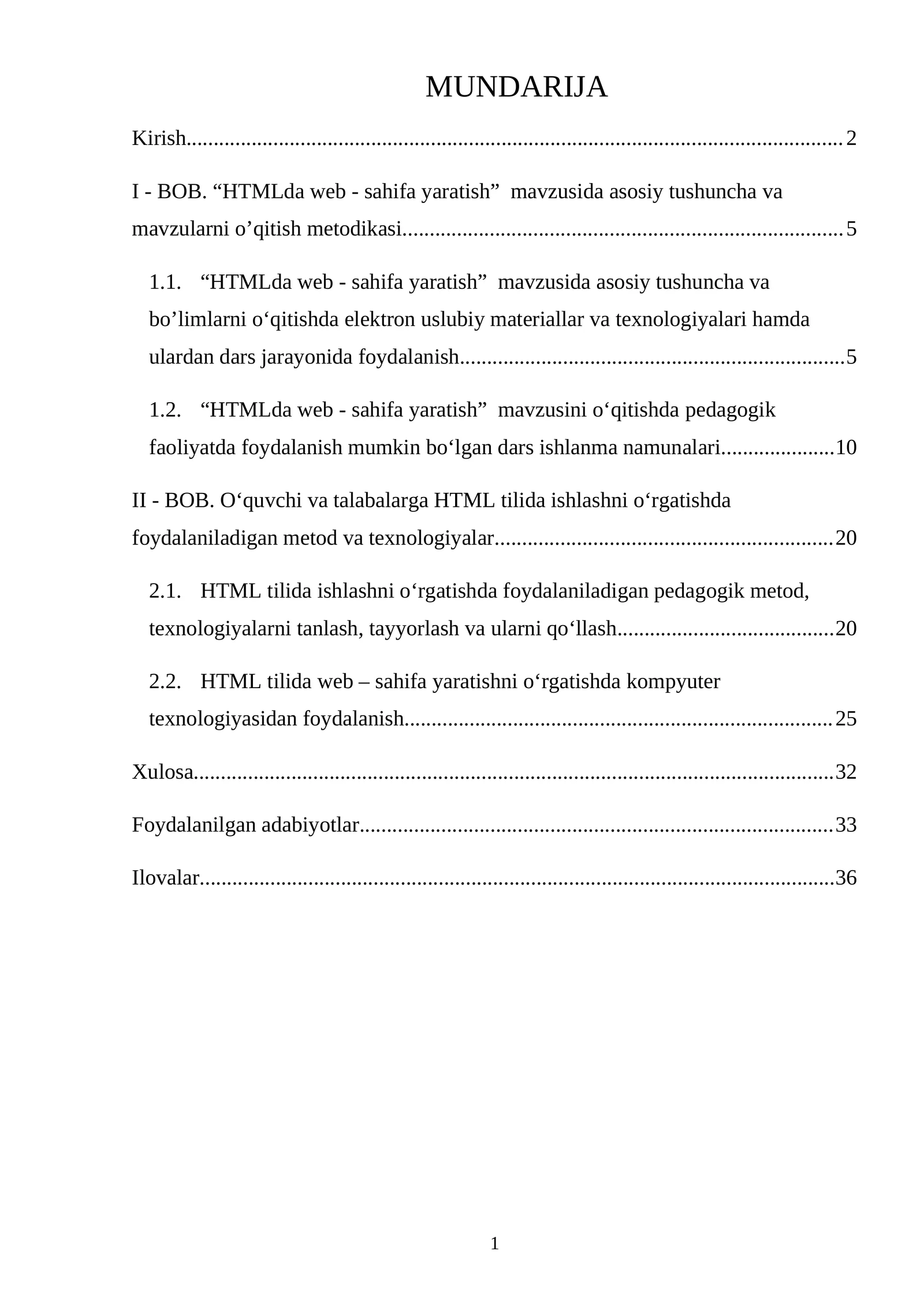 HTMl da Web-sayt yaratish diplom ish BMI