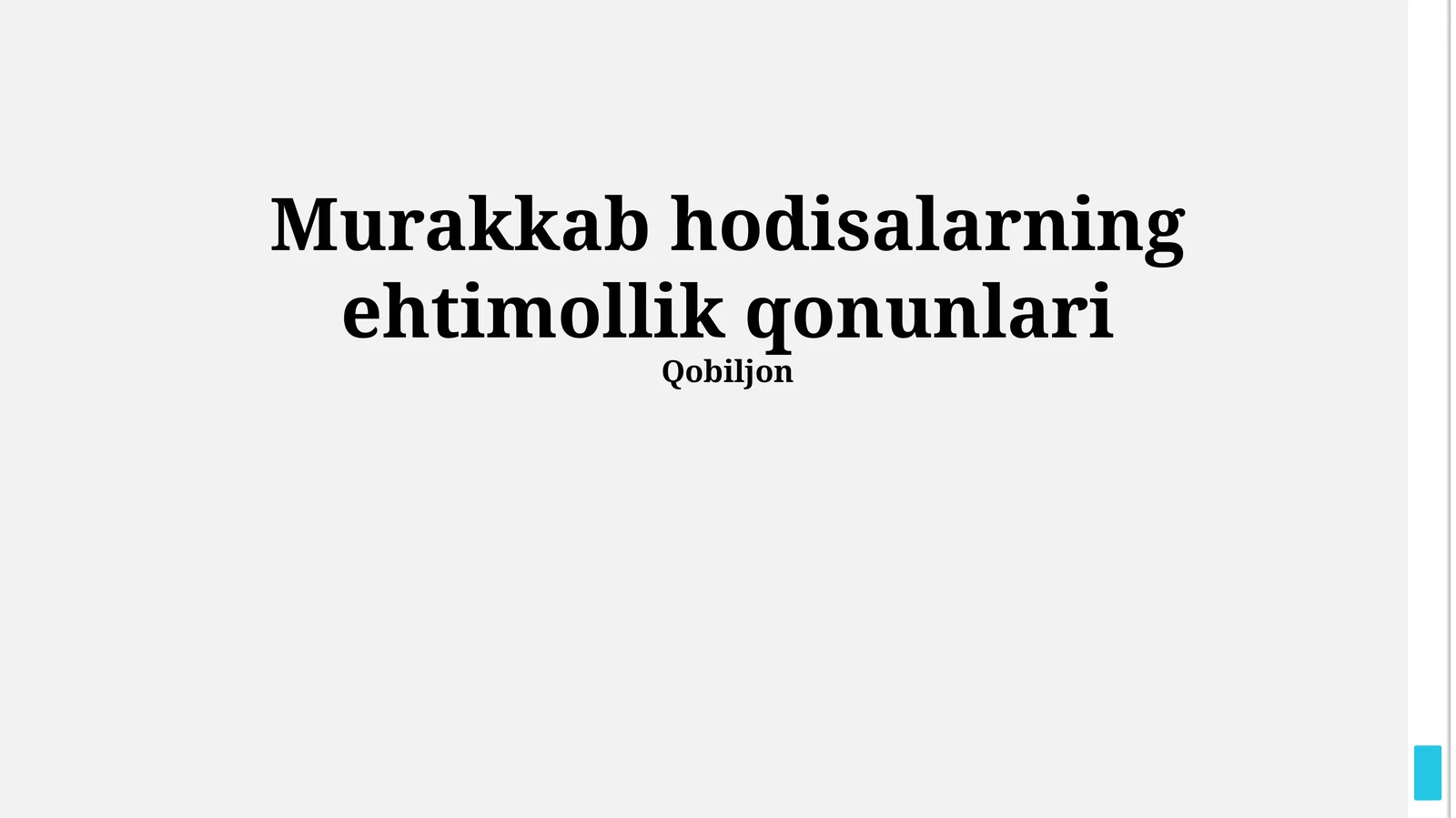 Murakkab hodisalarning ehtimollik qonunlari