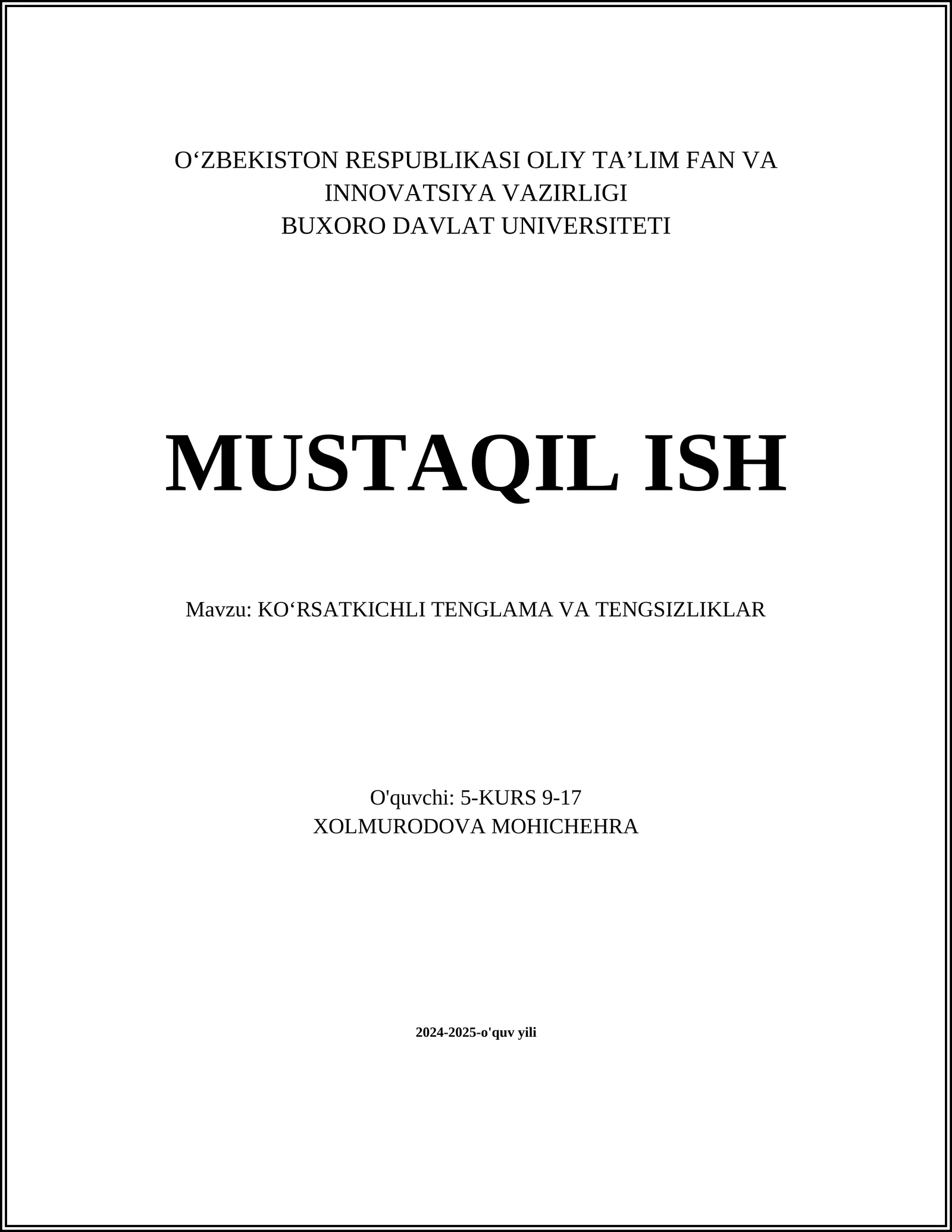 Chiziqli tenglamalar