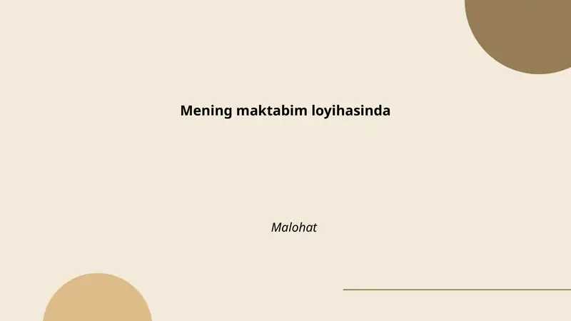 Mening maktabim loyihasinda Malohat