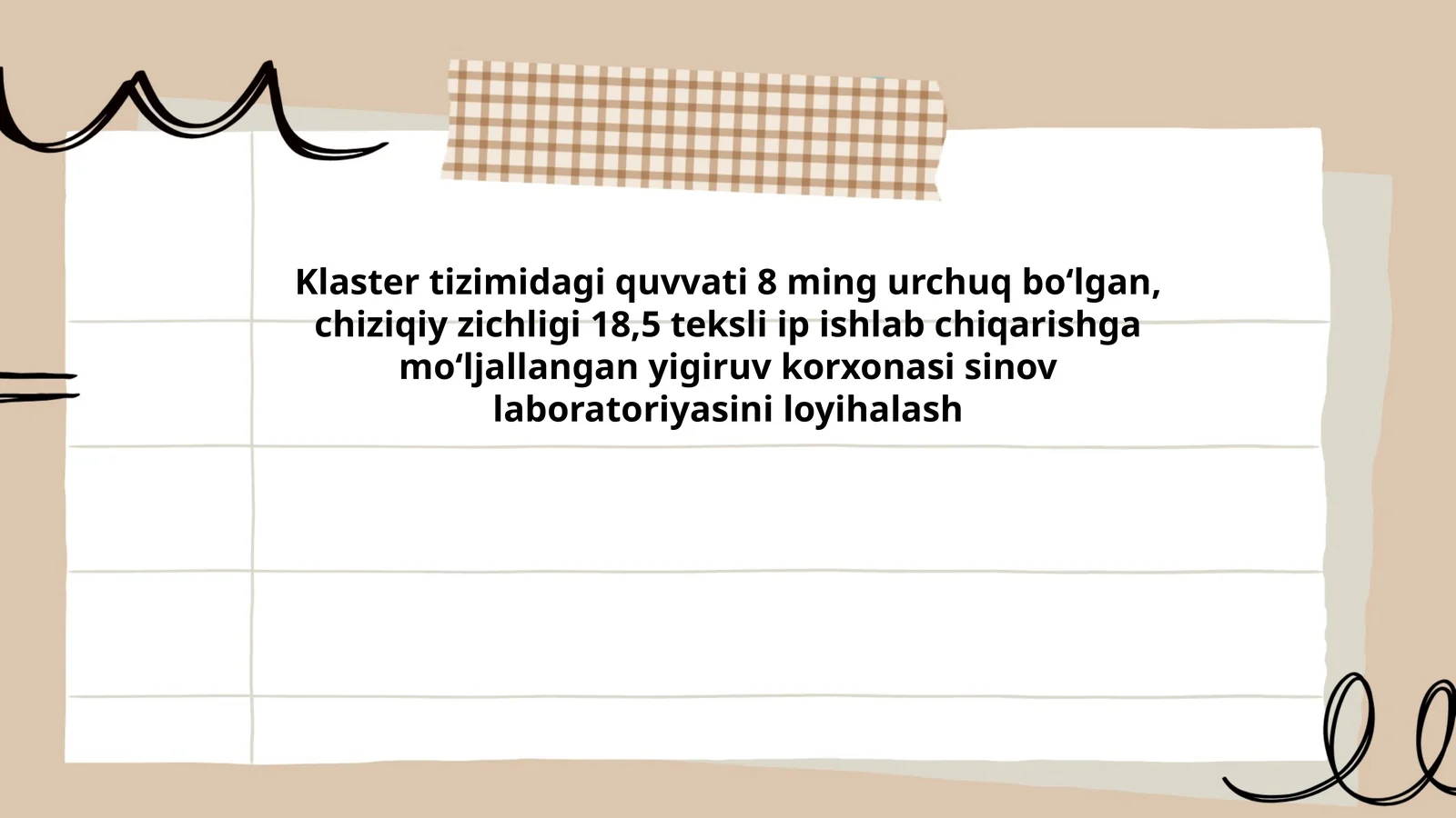 Klaster Tizimi Sinov Laboratoriyasi