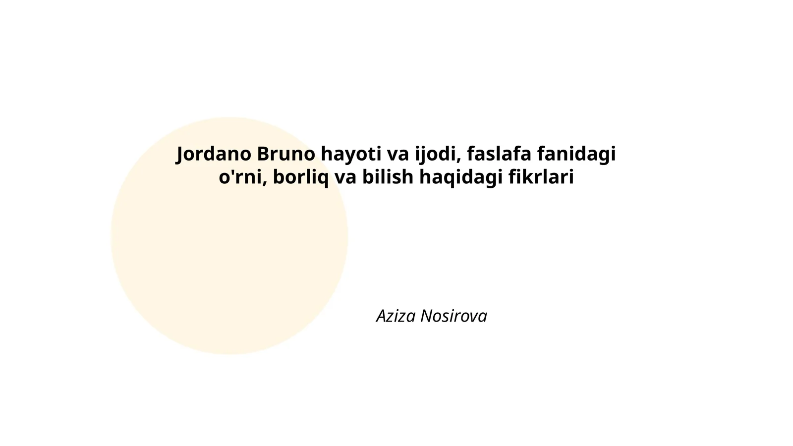 Jorjano Brunoning hayoti va tarjimai holi