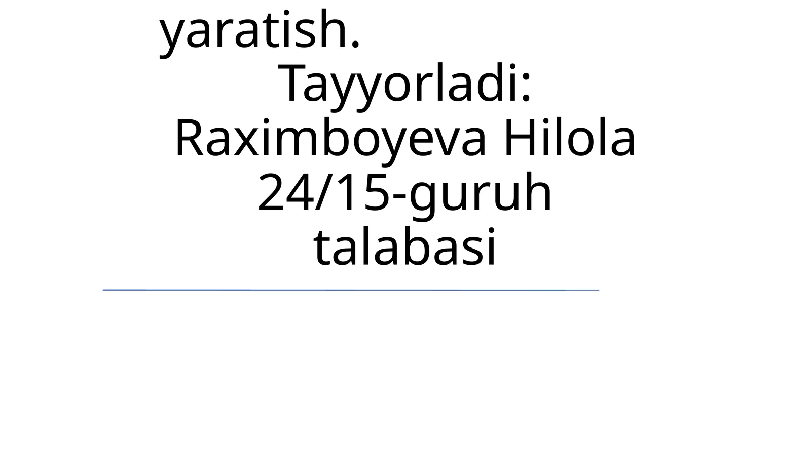 Animatsion lavhalar yaratish