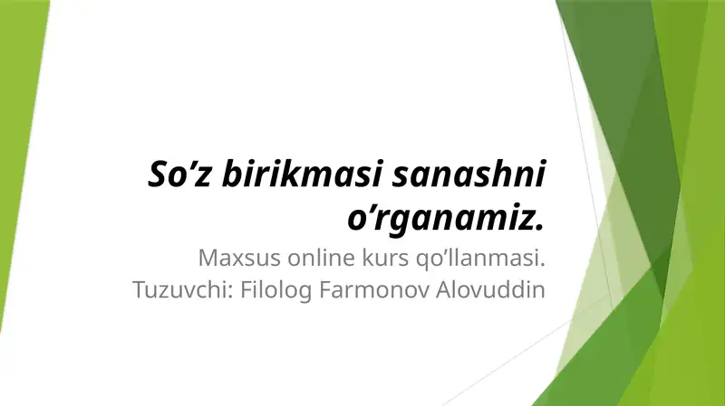 So’z birikmasi sanash
