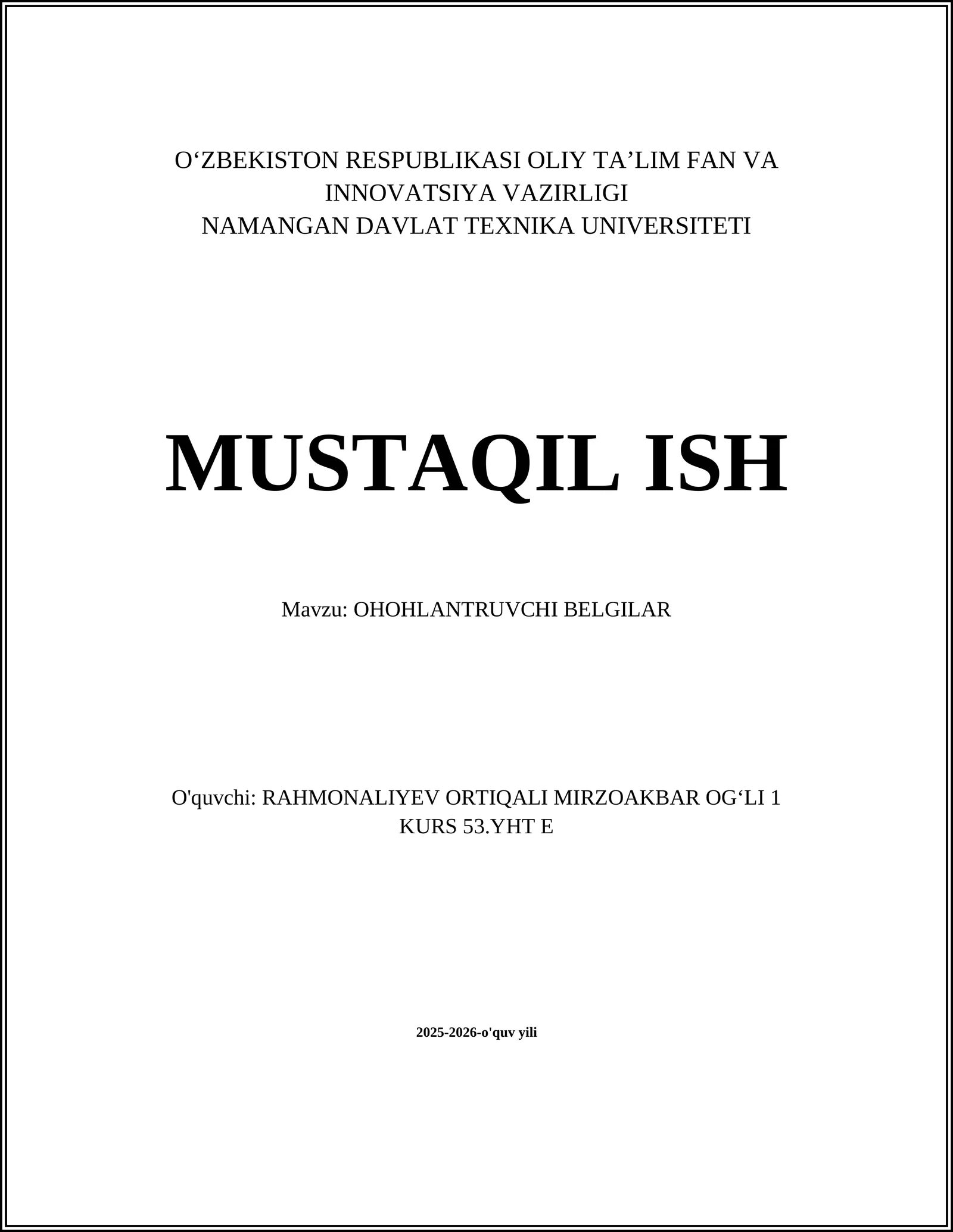 OHOHLANTRUVCHI BELGILAR