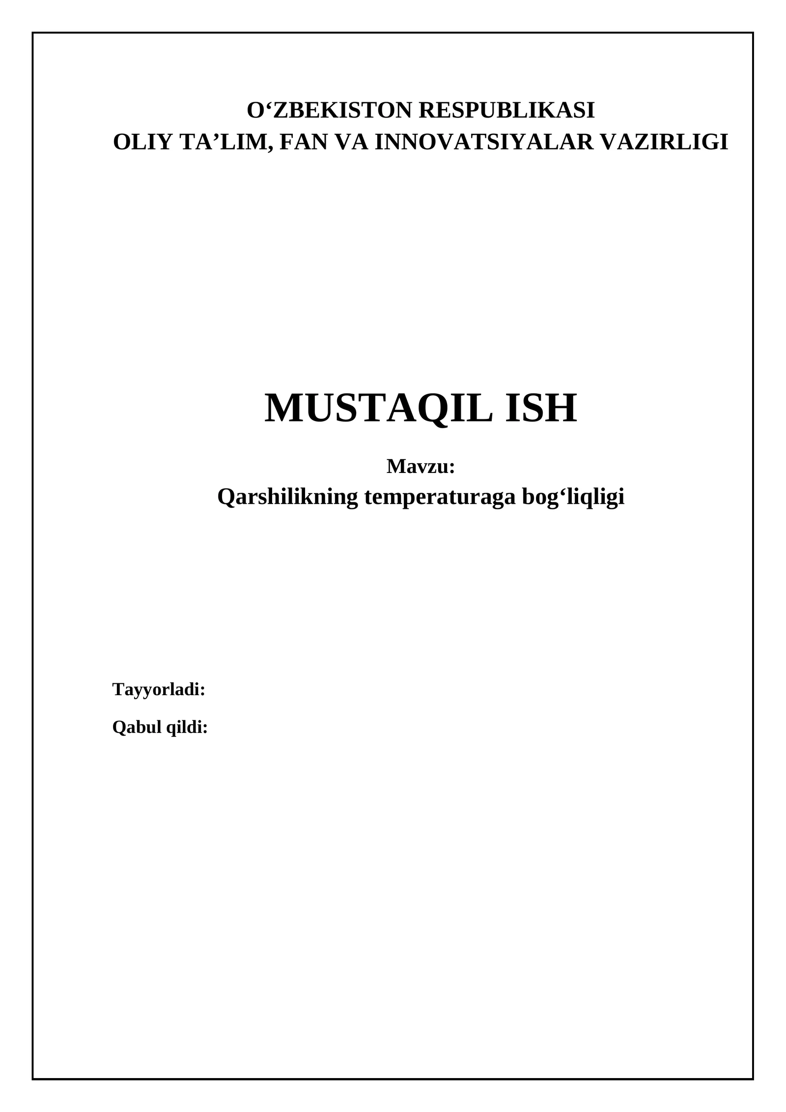 Qarshilikning temperaturaga bogʻliqligi