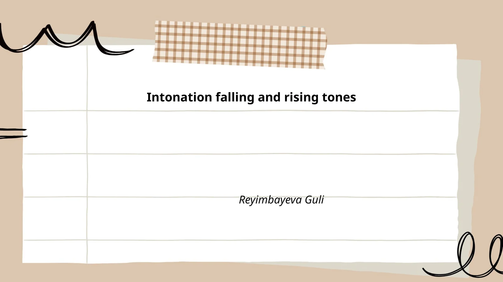 Intonation falling and rising tones