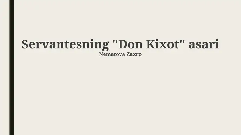 Servantesning "Don Kixot" asari
