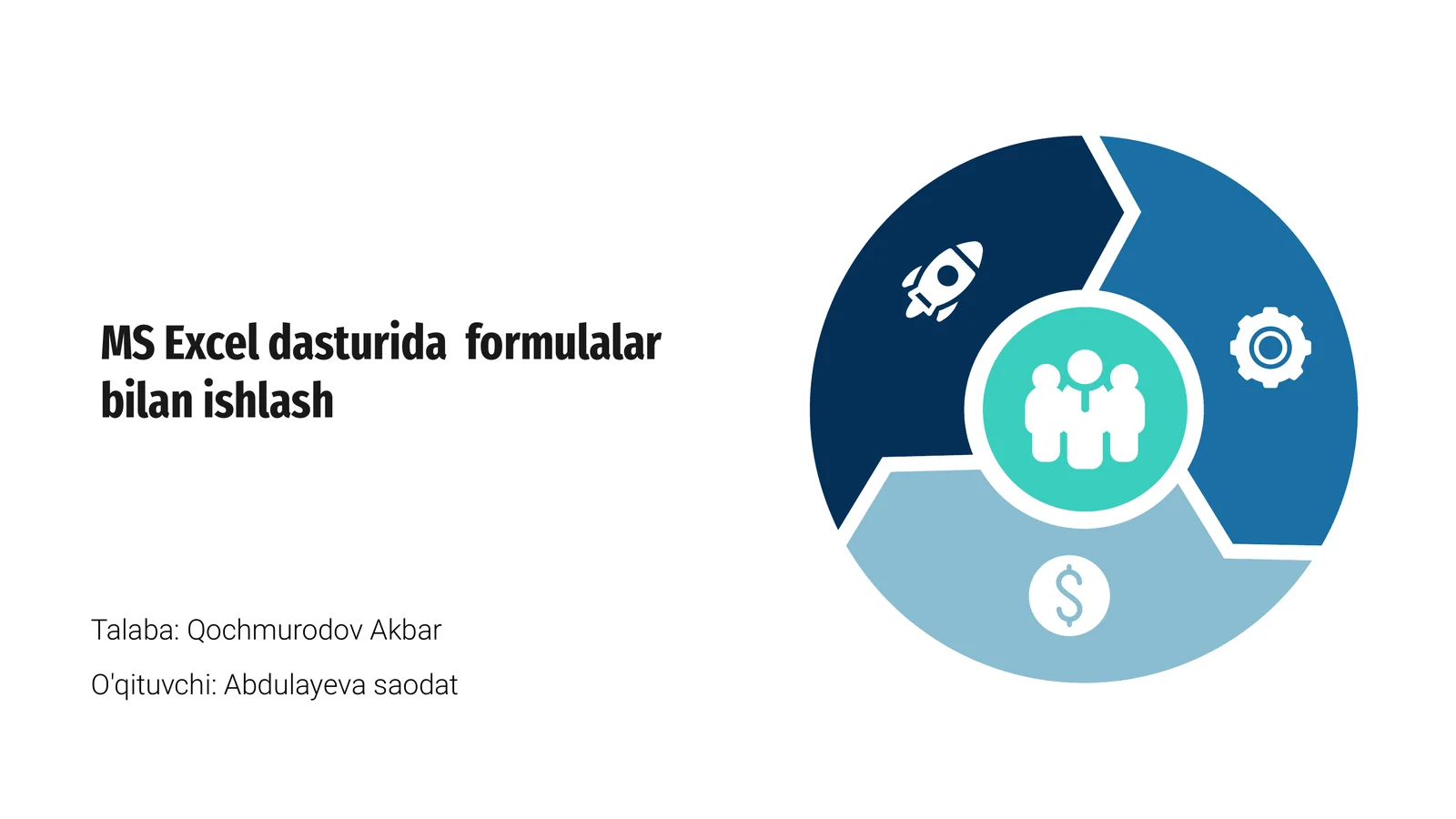 MS Excel dasturida formulalar bilan ishlash