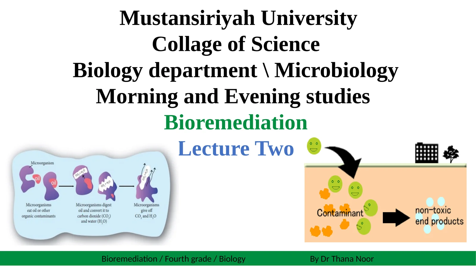 Bioremediation Lecture Two