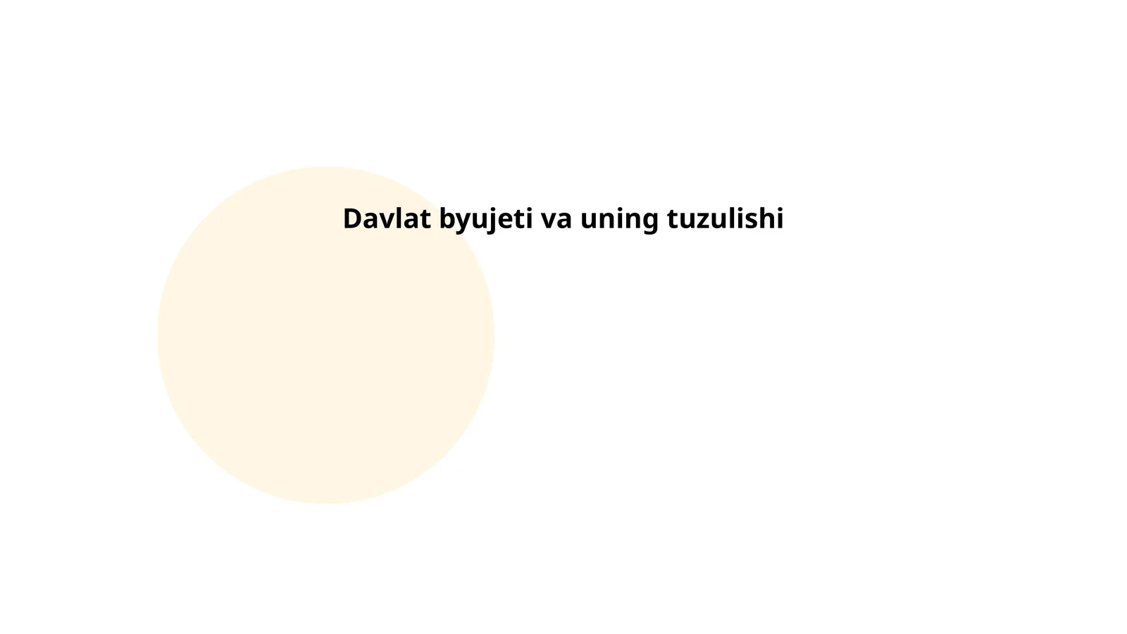 Davlat byujeti va uning tuzulishi