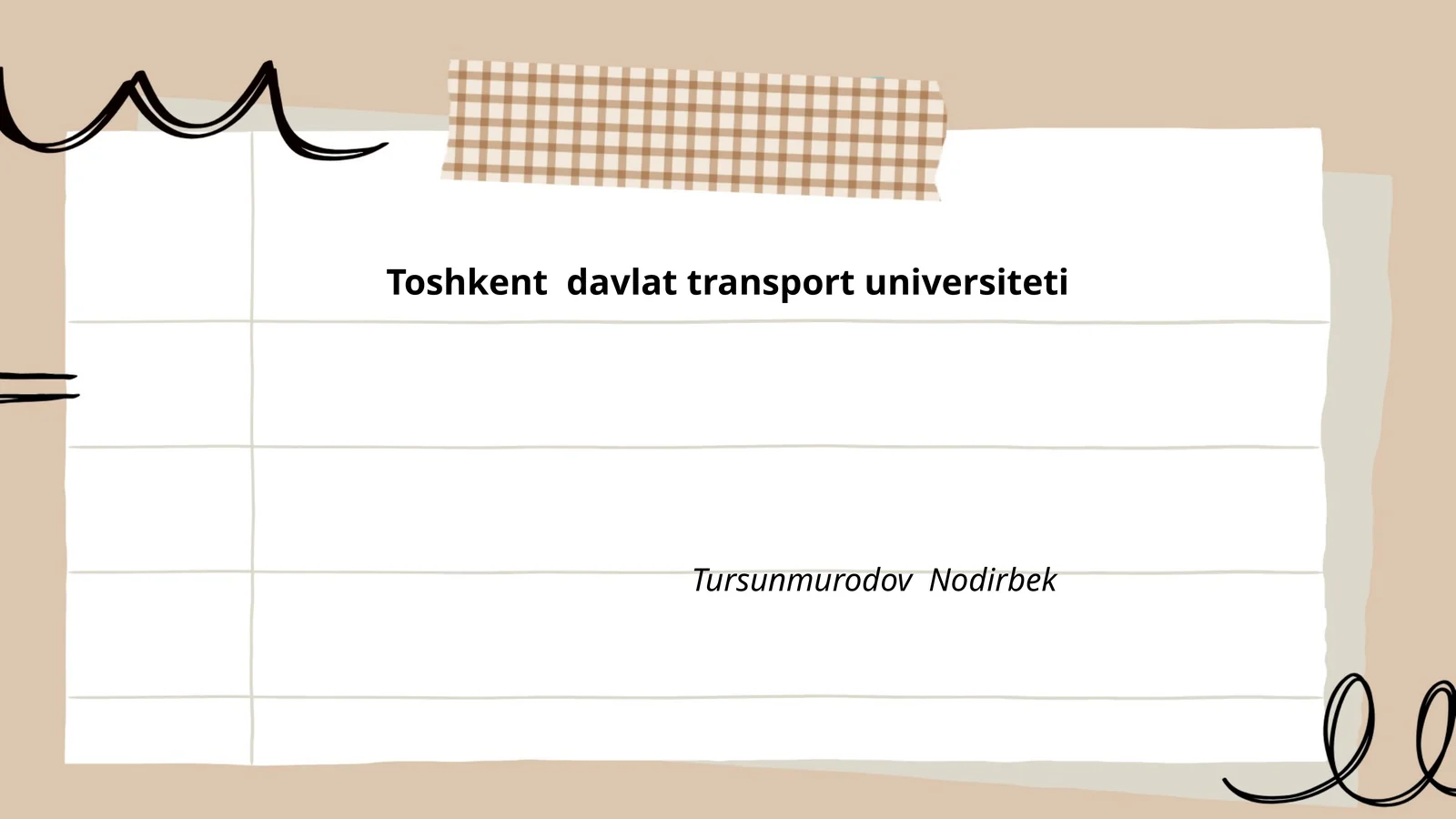 Toshkent Davlat Transport Universiteti