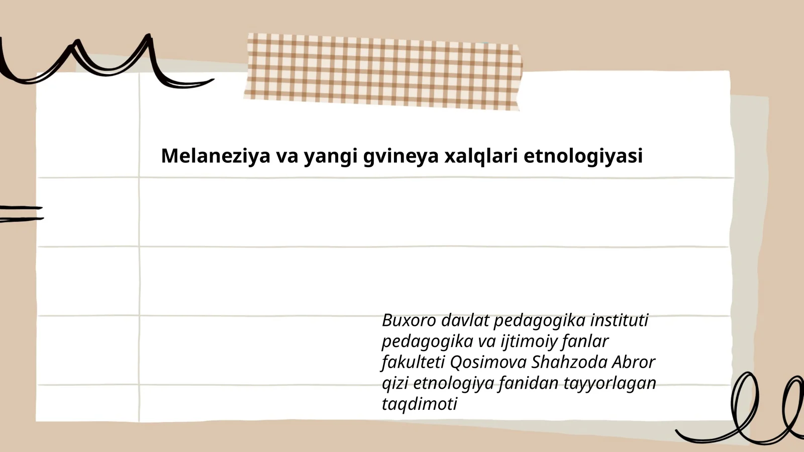 Melaneziya va yangi gvineya xalqlari etnologiyasi