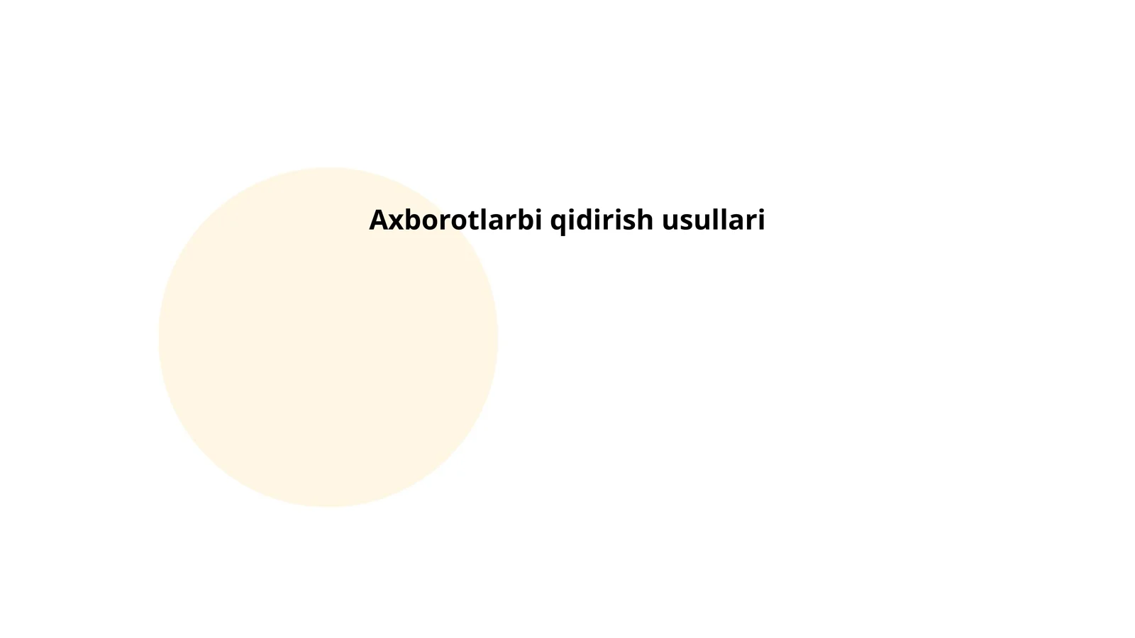 Axborotlarbi qidirish usullari