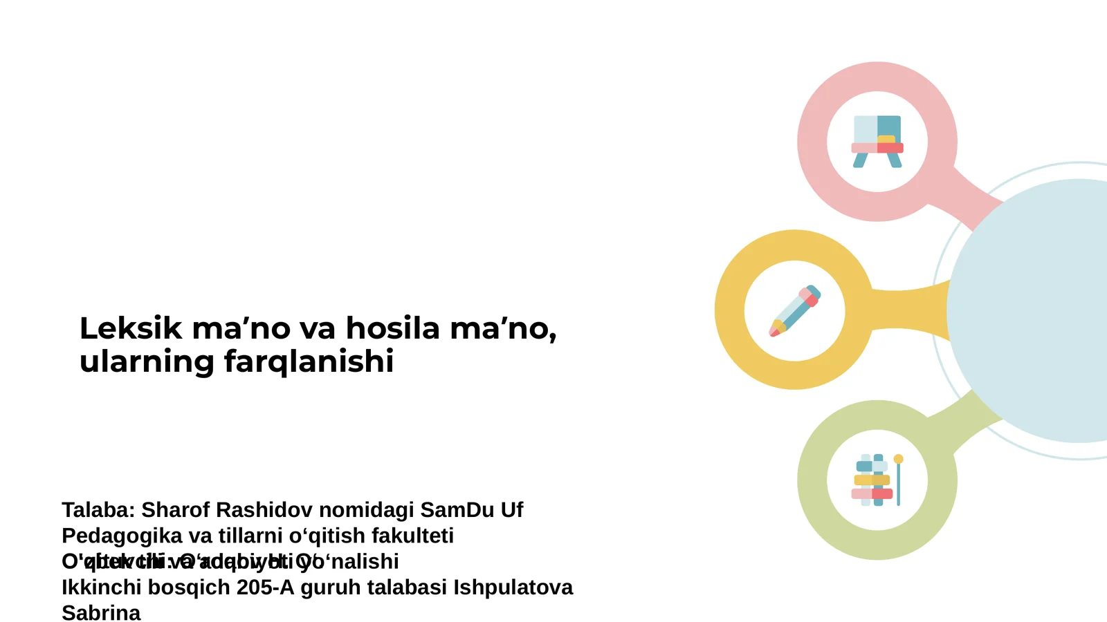 Leksik maʼno va hosila maʼno, ularning farqlanishi