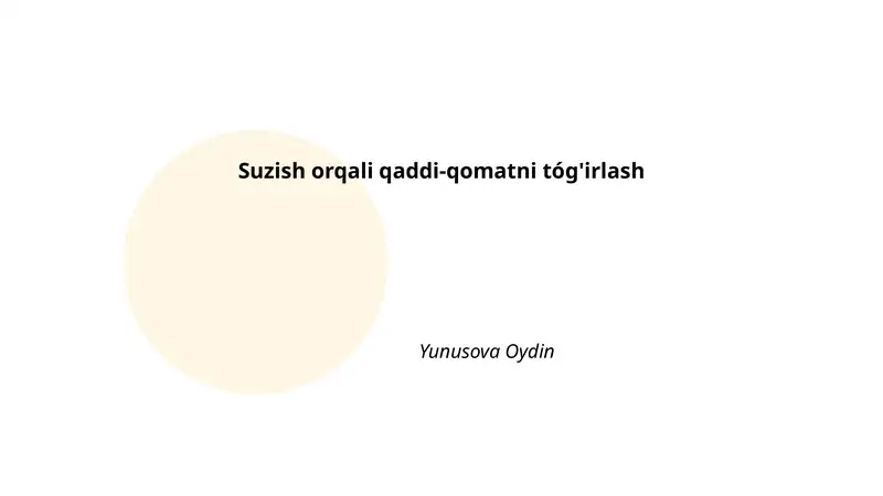 Suzish orqali qaddi-qomatni tóg'irlash