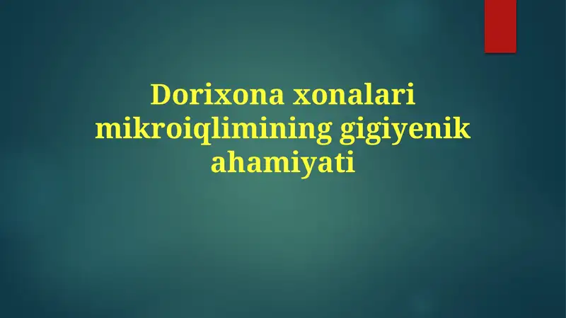 Dorixonaxonalarimikroiqlimininggigiyenikahamiyati