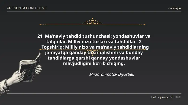 Ma’naviy tahdid tushunchasi: yondashuvlar va talqinlar