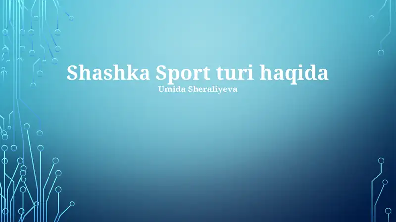 Shashka Sport turi haqida