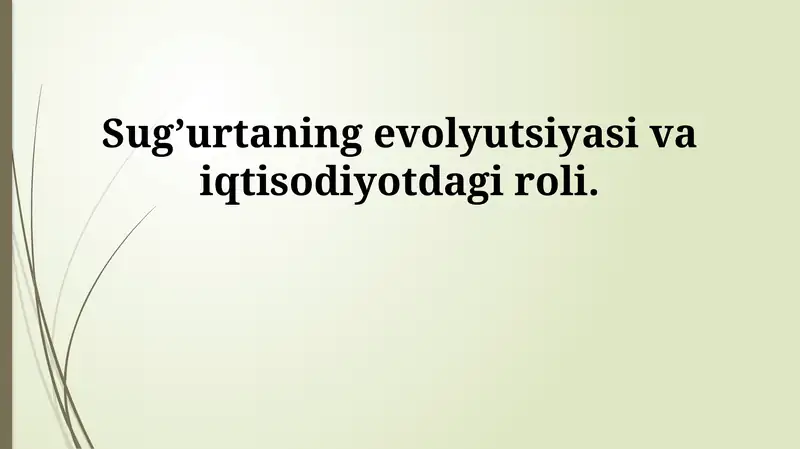 Sug’urtaning Evolyutsiyasi
