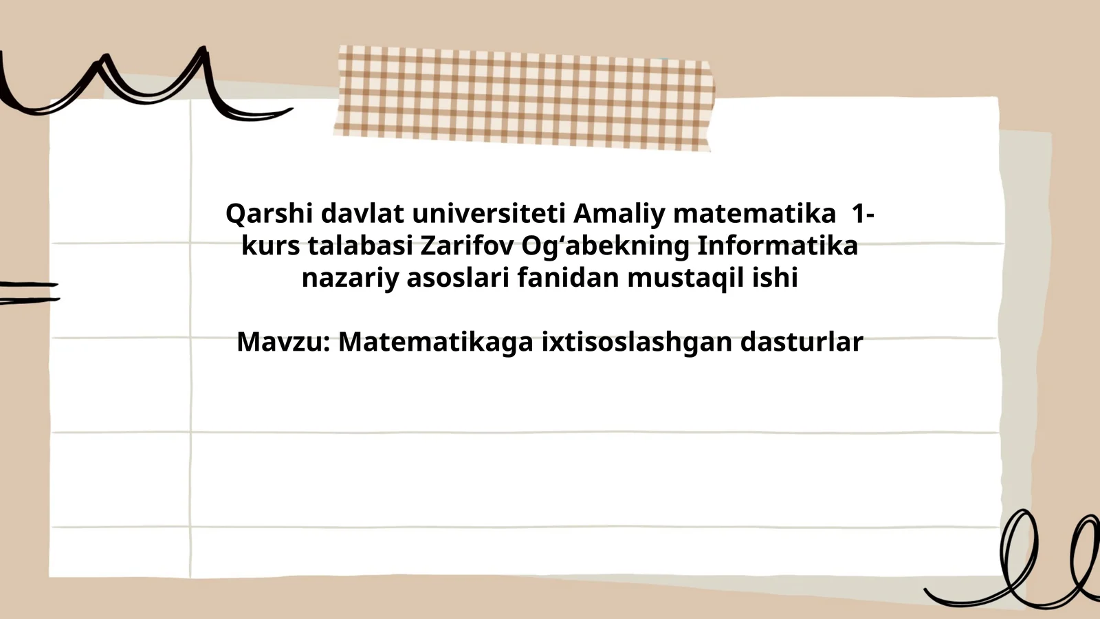 Informatika nazariy asoslari