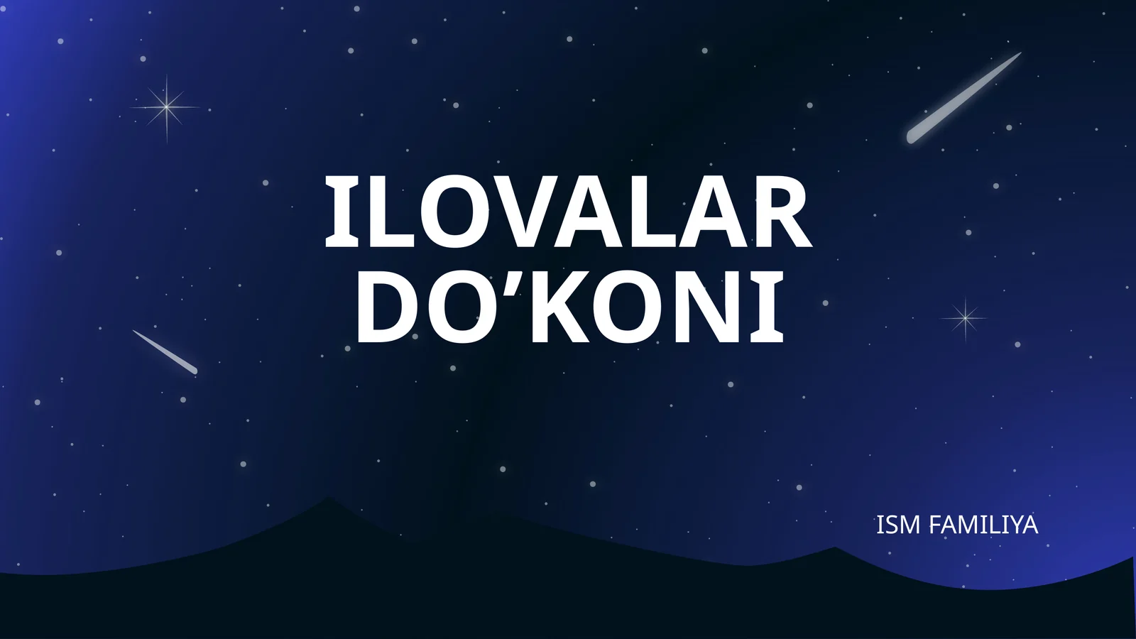 Ilovlar dokoni kurs ishi taqdimoti