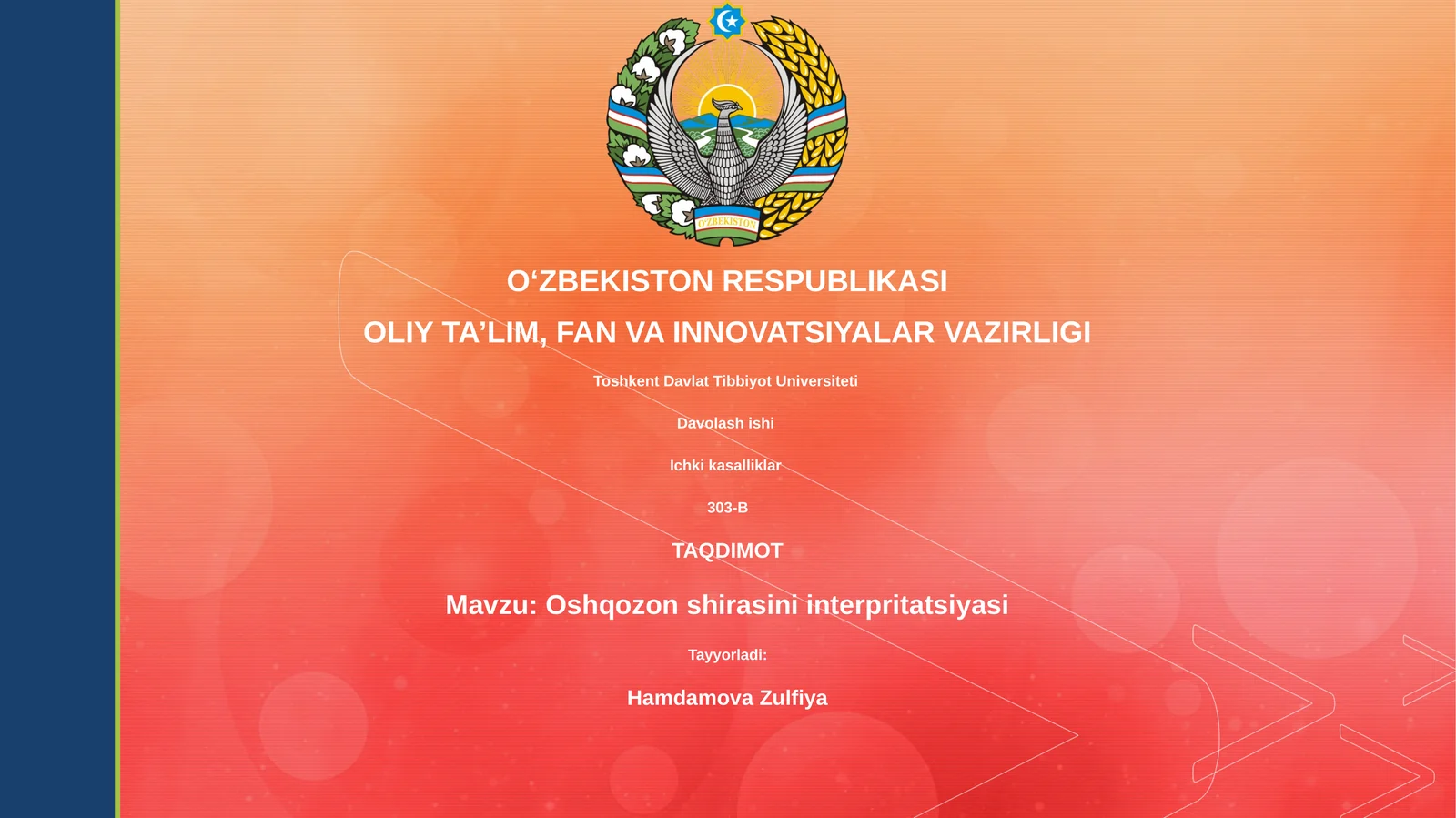 Oshqozon shirasini interpritatsiyasi