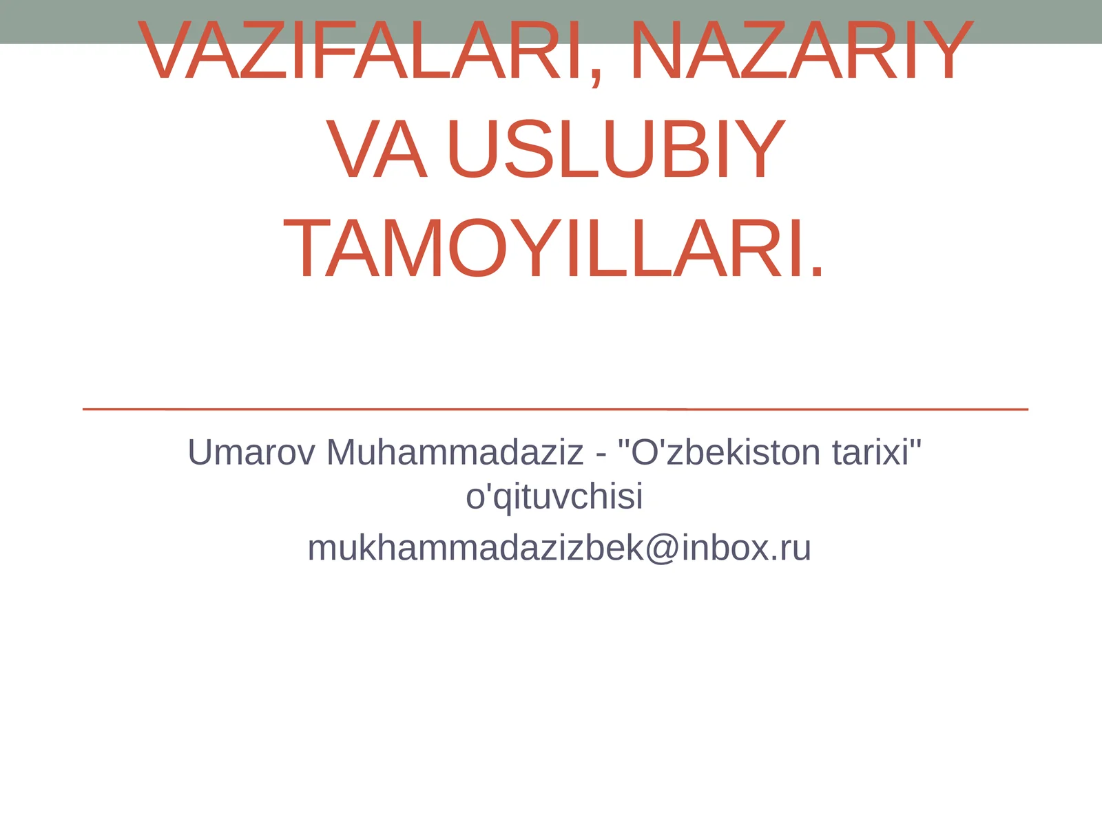 O'zbekistonning zamonaviy tarixi