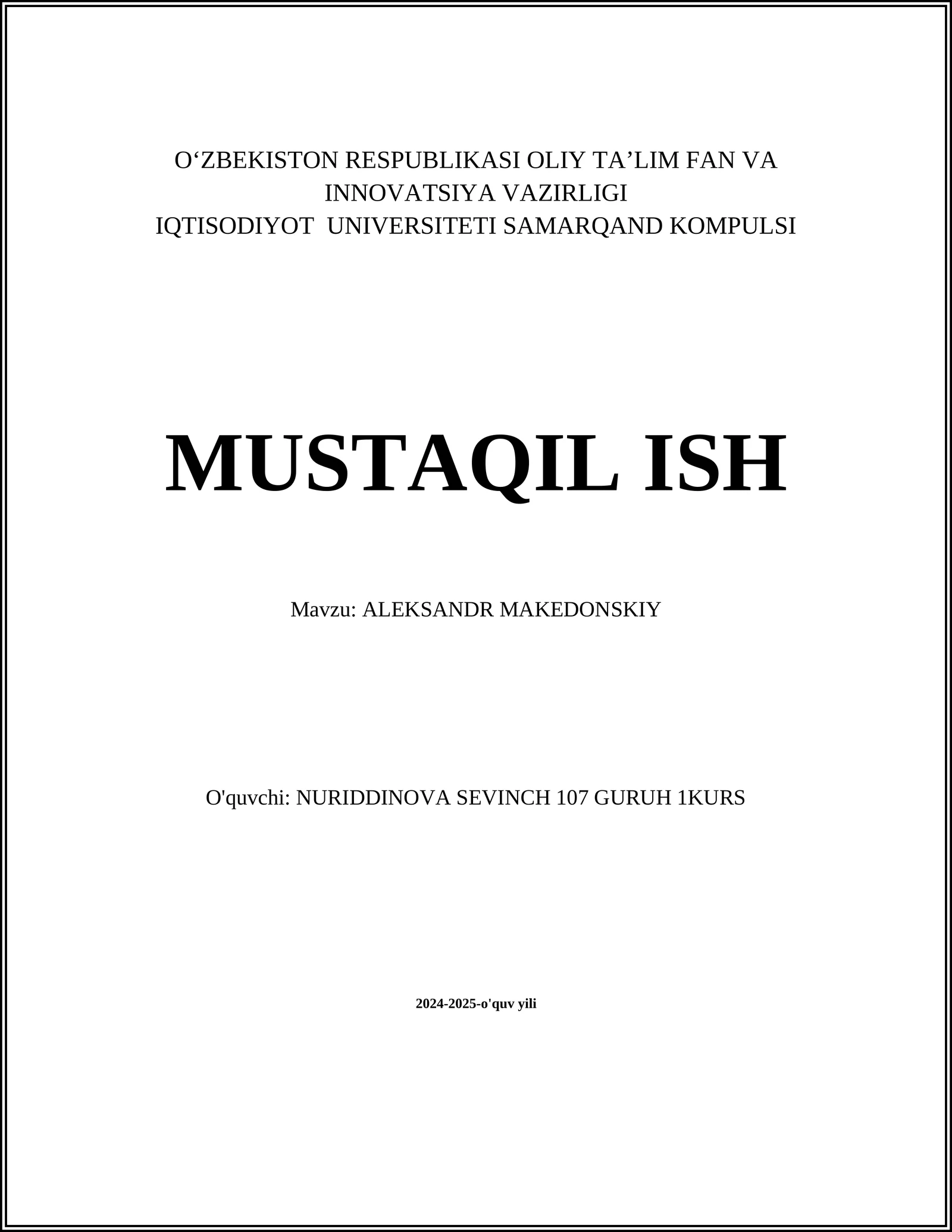 ALEKSANDR MAKEDONSKIY