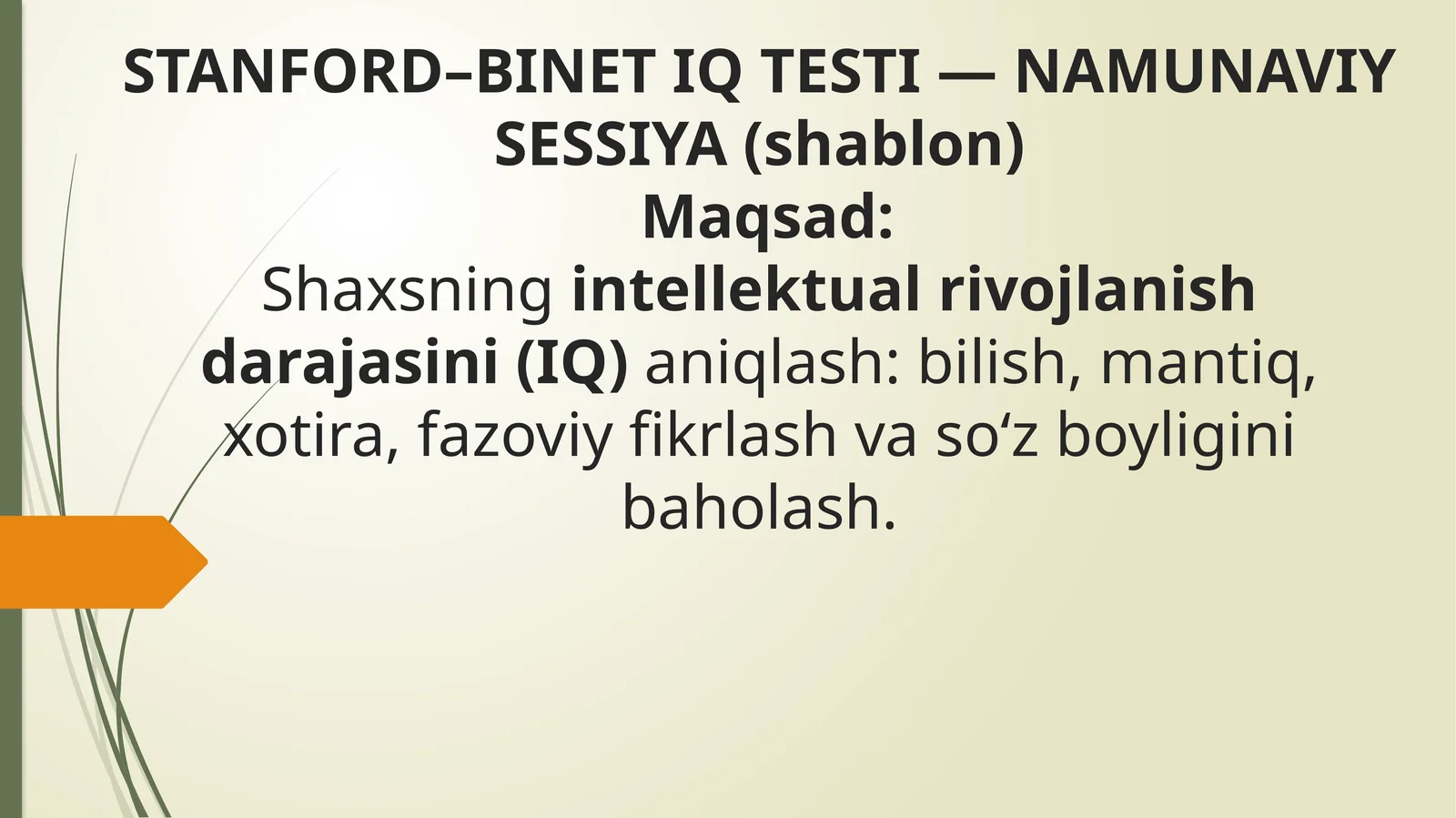 STANFORD–BINET IQ TESTI — NAMUNAVIY SESSIYA (shablon)