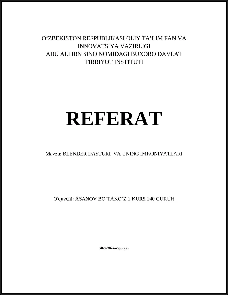 Blender Dasturi