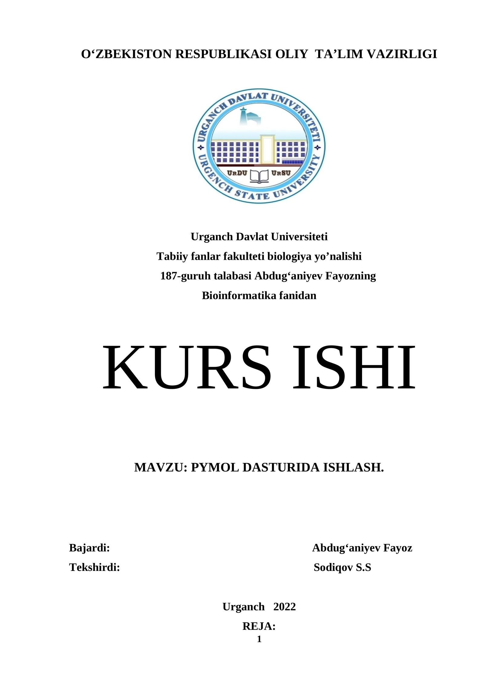 PYMOL DASTURIDA ISHLASH