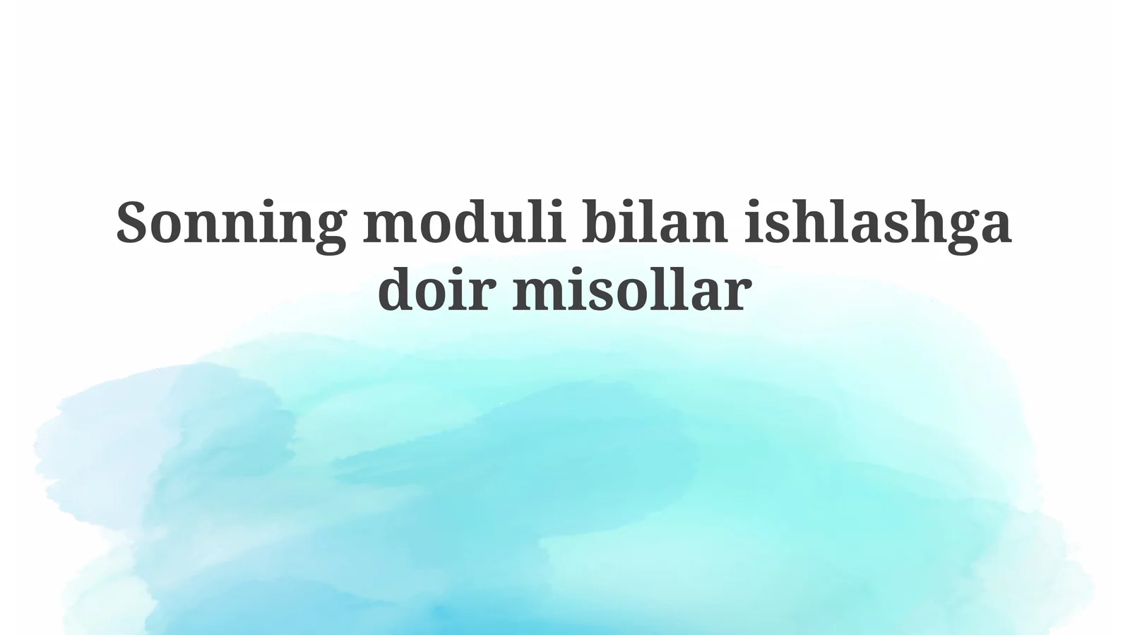 Sonning modulibilanishlashgadoirmisollar