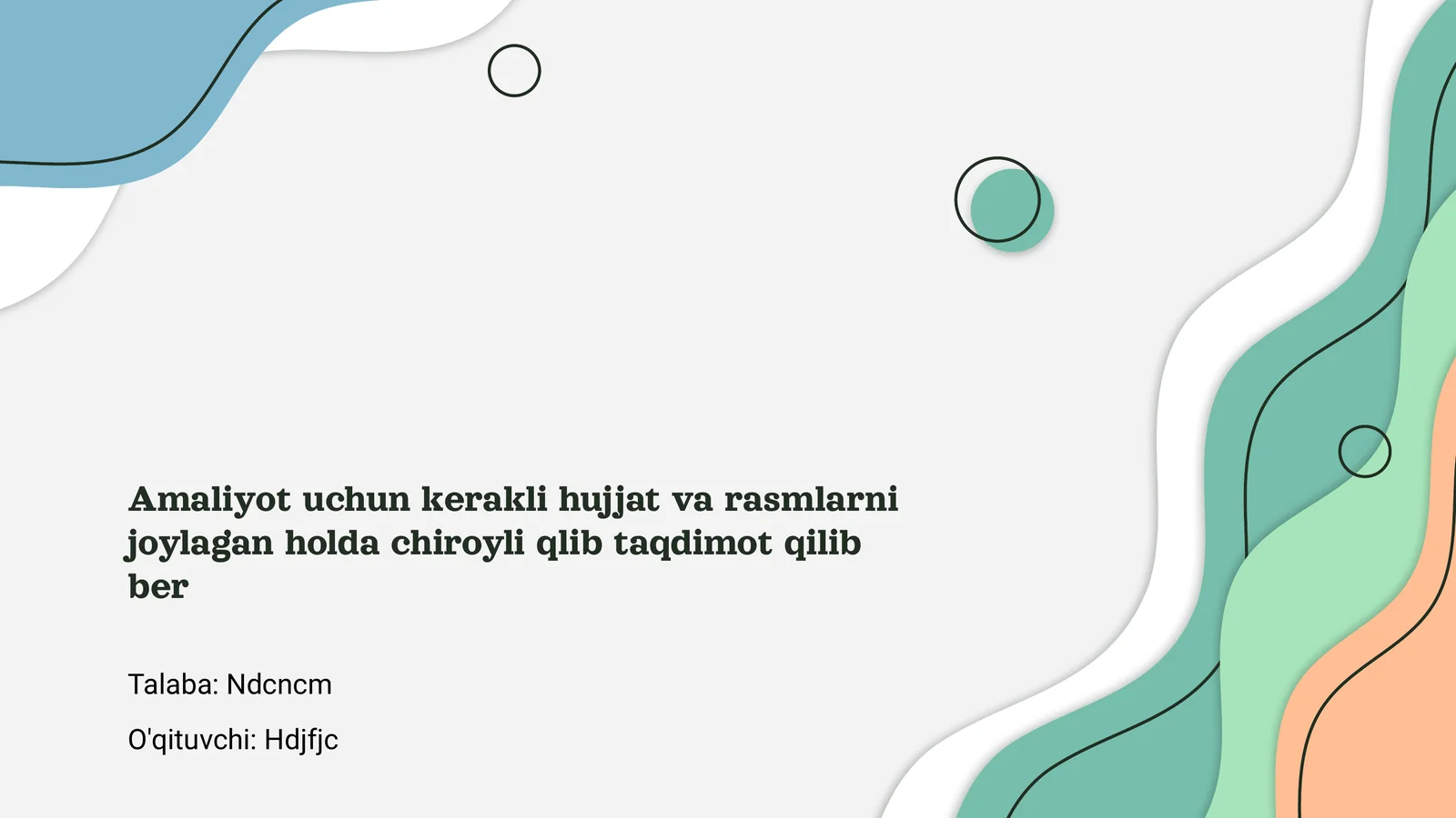 Amaliyot uchun kerakli hujjat va rasmlar