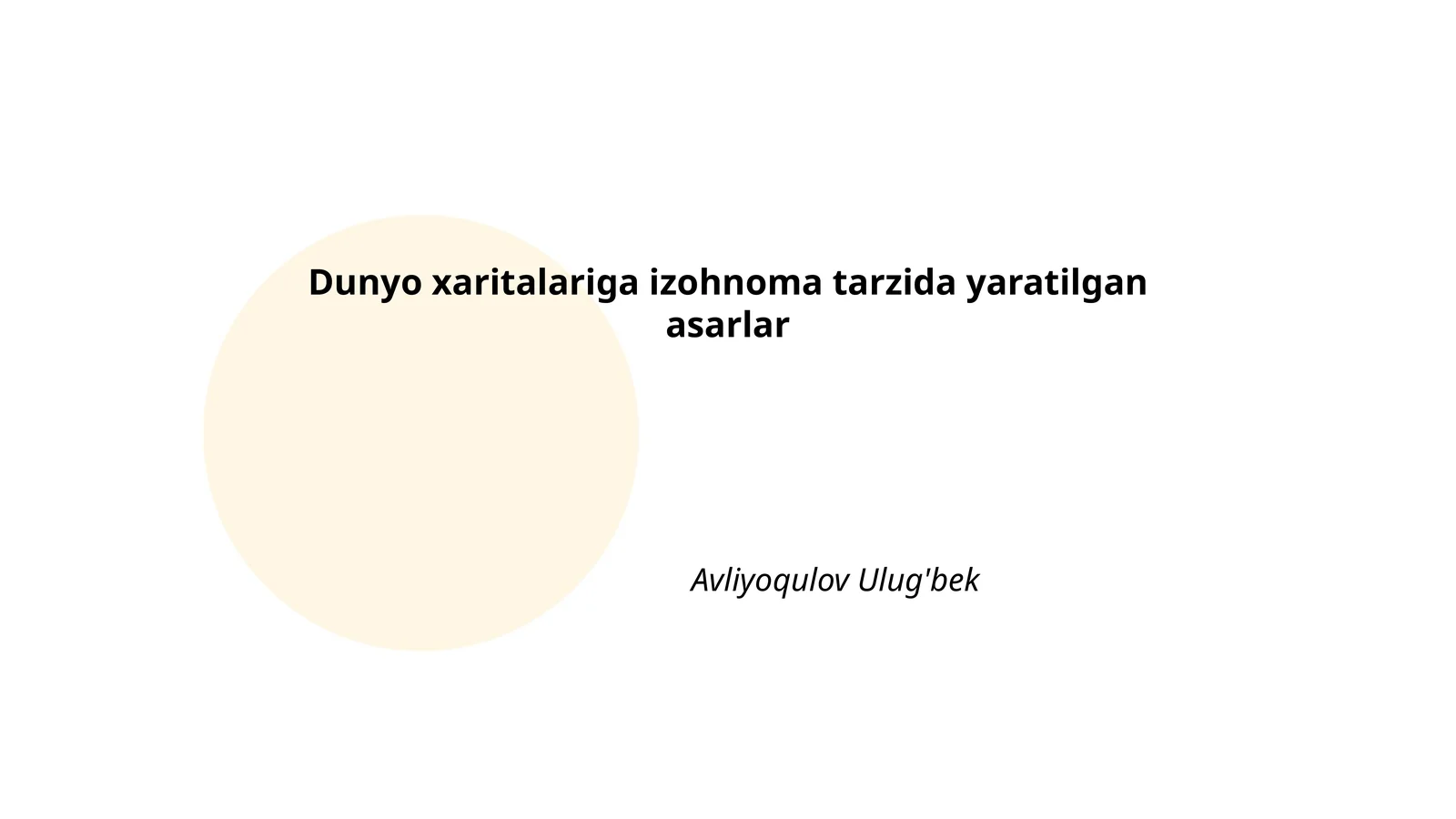 Dunyo xaritalariga izohnoma tarzida yaratilgan asarlar